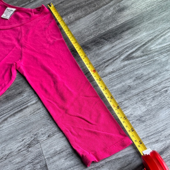 ❤️ Abercrombie & Fitch XS Vintage 3/4 sleeve Fuscia Logo Top Chic Stylish - Picture 4 of 8